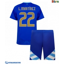 Fotballdrakt Barn Argentina Lautaro Martinez #22 Bortedraktsett Copa America 2024 Kortermet (+ Korte bukser)